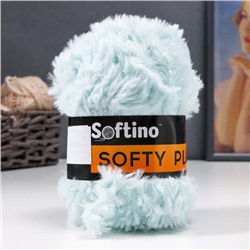 Пряжа фантазийная 100% микрофибра "Softy plush" 100 гр 65 м светлый циан