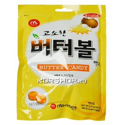 Сливочная карамель Butter candy Mammos, Корея, 100 г