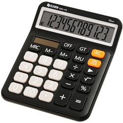 Калькулятор настольный ELEVEN CDC-110-BK, 12-разрядный, 125*160*28мм, дв.питание, черный