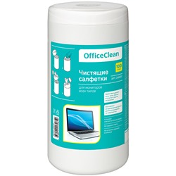 Чистящие салфетки OfficeClean влажные, для мониторов, 100шт. в тубе (248261)