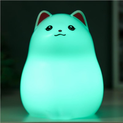 Ночник " Котенок" LED от батареек 3хАА белый 11,5х12,5х17 см