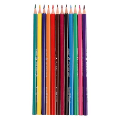 Карандаши цветные 12 цветов Funcolor пластиковые, в картонной тубе, микс из 4 видов