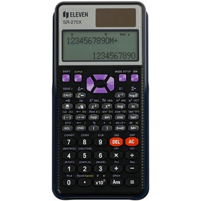 Калькулятор научный ELEVEN SR-270X, матричный дисплей, 417 функций, 165*81мм, дв. питание, черный
