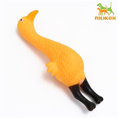 Игрушка пищащая "Фламинго" для собак, 22,5 см, жёлтая