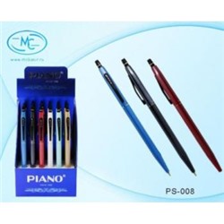 Ручка автоматическая шариковая масляная PS-008 "Elegant" 0.7мм синяя, цветной корпус Piano {Китай}