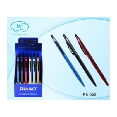 Ручка автоматическая шариковая масляная PS-008 "Elegant" 0.7мм синяя, цветной корпус Piano {Китай}