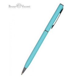 Ручка автоматическая шариковая 0.7мм "PALERMO" синяя, (бирюзовый металлический корпус) 20-0250/09 Bruno Visconti {Китай}