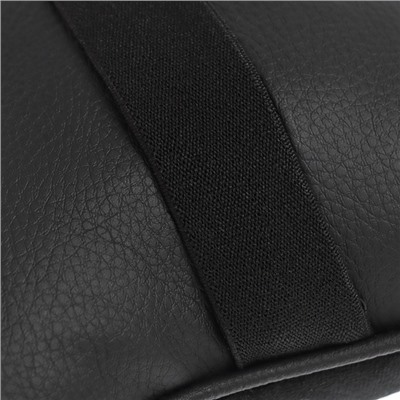 Подушка автомобильная для шеи 27×17 см, велюр, черный с серой строчкой