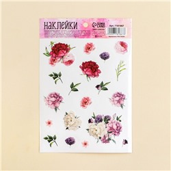 Наклейки бумажные «Цветы», 11 × 16 см