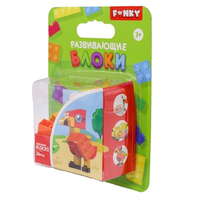 Конструктор детский Funky Toys «Попугай», с крупными блоками, 26 деталей