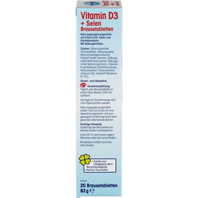 Mivolis Vitamin D3 + Selen Brausetabletten, 20 St. Шипучие Таблетки Витамин D3 + Селен
