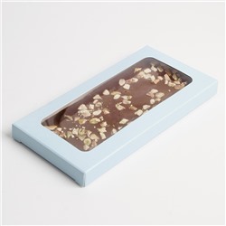 Коробка для шоколада «Голубая», с окном, 17,3 × 8,8 × 1,5 см