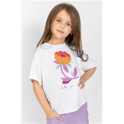 Хлопковая футболка оверсайз для девочки Bossa Nova