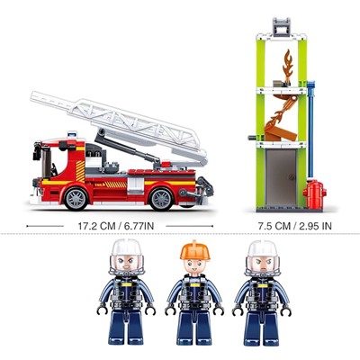 Конструктор Пожарный «Машина с лестницей», 343 детали