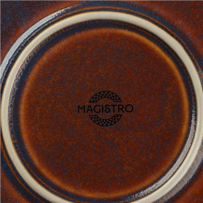 Тарелка десертная Magistro Garland 18,5×1,6 см, цвет серый с переливом
