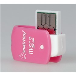 Картридер USB 2.0 "Smartbuy" для micro-SD (SBR-706-P) розовый